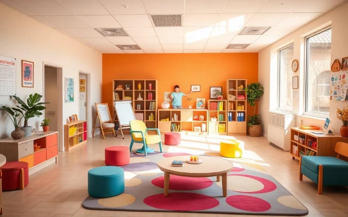 Bright therapy and special education centre interior